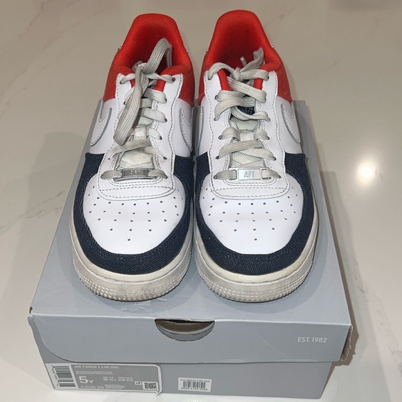 Nike Air Force 1 LV8 KSA (GS) 5 youth kids 6.5 Women Red | White | Blue Navy HTF - Picture 3 of 14